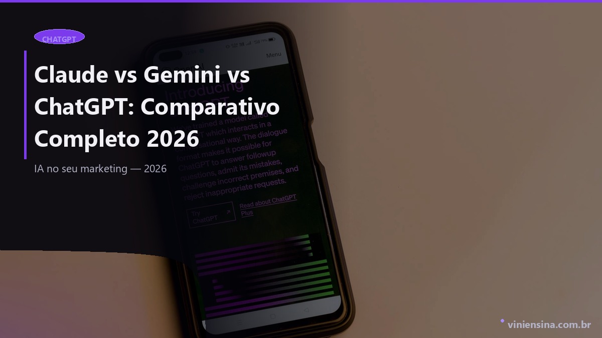 Claude vs Gemini vs ChatGPT: Comparativo Completo 2026