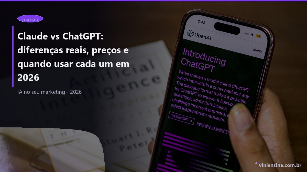 Claude vs ChatGPT: diferenças reais, preços e quando usar cada IA em 2026