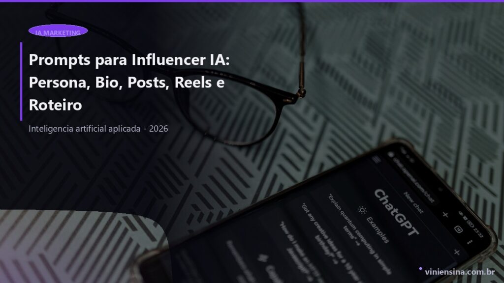 Prompts para Influencer IA: Persona, Bio, Posts, Reels e Roteiro