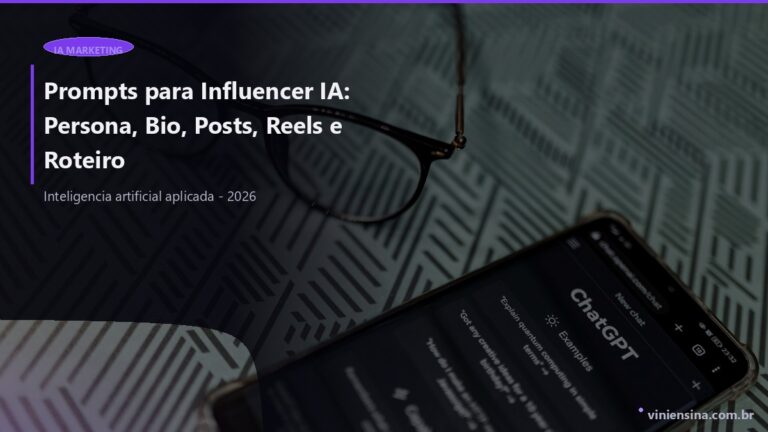 Prompts para Influencer IA: Persona, Bio, Posts, Reels e Roteiro