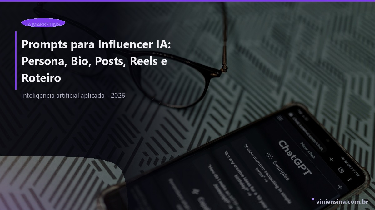 Prompts para Influencer IA: Persona, Bio, Posts, Reels e Roteiro