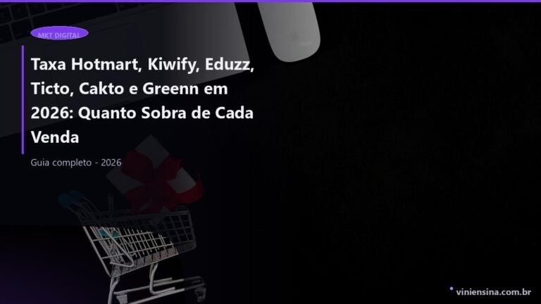 Taxa Hotmart, Kiwify, Eduzz, Ticto, Cakto e Greenn em 2026: Quanto Sobra de Cada Venda